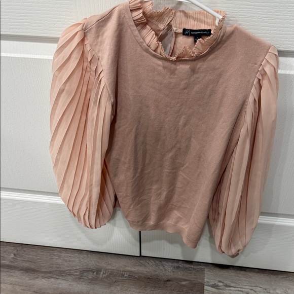Adrianna Papell Tops - Adrianna Papell Peach Pleated Sleeve Blouse